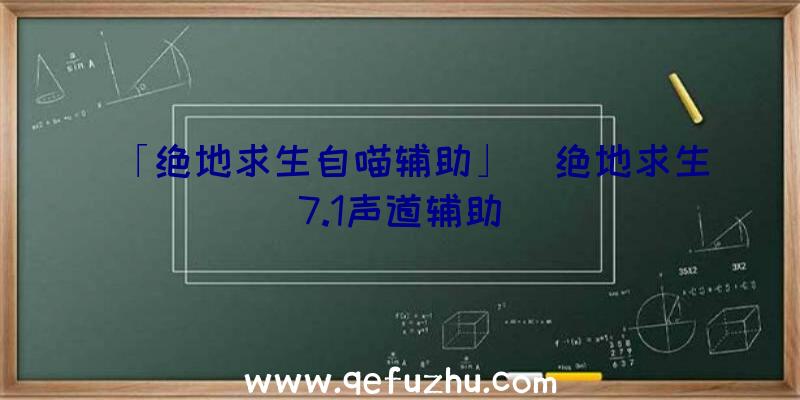 「绝地求生自喵辅助」|绝地求生7.1声道辅助